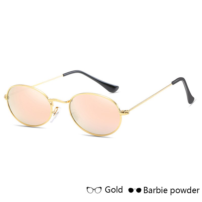 Women Oval Metal Round Frames Sunglasses