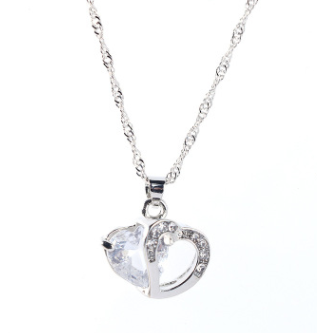 Double Heart Pendant Necklace