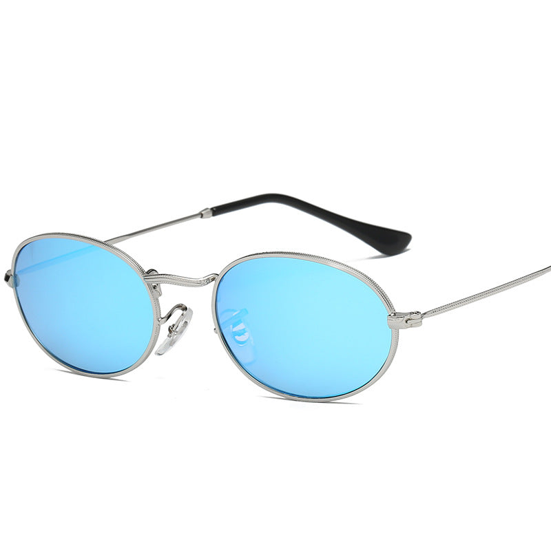 Women Oval Metal Round Frames Sunglasses