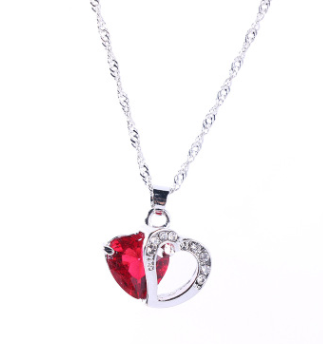 Double Heart Pendant Necklace